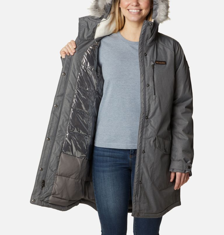 Thumbnail: Women's Suttle Mountain Long Insulated Jacket, Color: City Grey, image 5