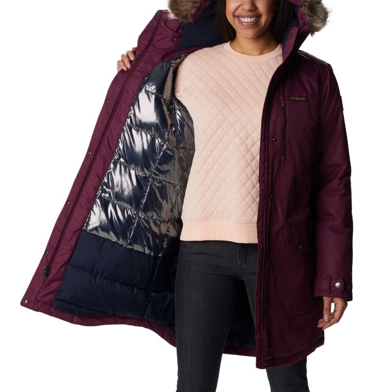 Thumbnail: Women's Suttle Mountain Long Insulated Jacket, Color: Marionberry, image 5