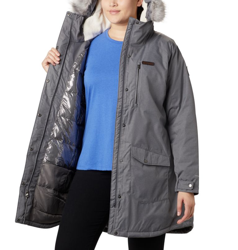 Thumbnail: Women's Suttle Mountain Long Insulated Jacket - Plus Size, Color: City Grey, image 5