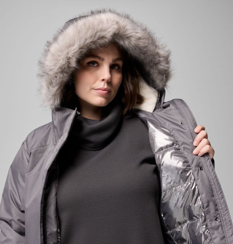 Women's Suttle Mountain Long Insulated Jacket - Plus Size, Color: City Grey, image 5
