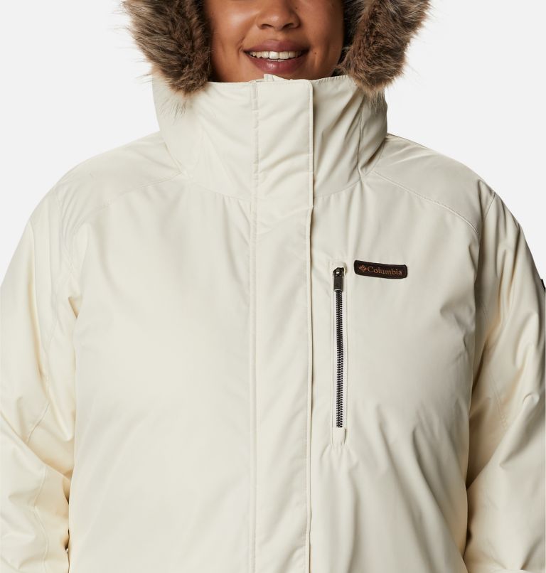 Thumbnail: Women's Suttle Mountain Long Insulated Jacket - Plus Size, Color: Chalk, image 4
