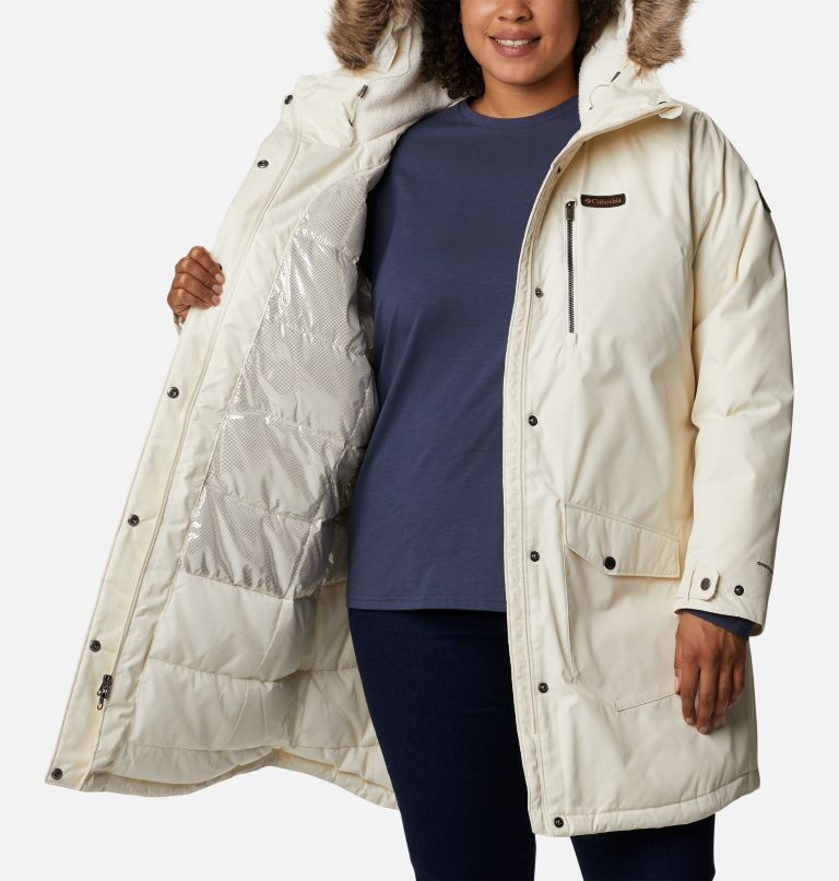 Thumbnail: Women's Suttle Mountain Long Insulated Jacket - Plus Size, Color: Chalk, image 5