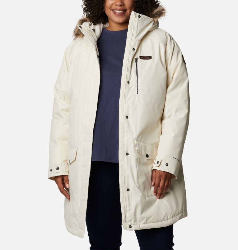 Thumbnail: Women's Suttle Mountain Long Insulated Jacket - Plus Size, Color: Chalk, image 7