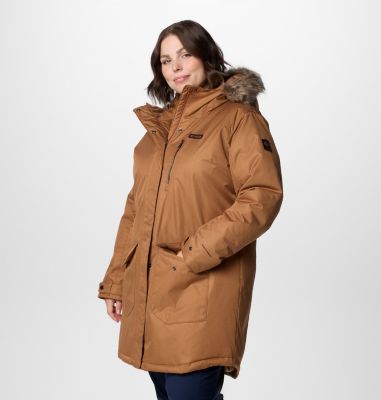 Women's Suttle Mountain Long Insulated Jacket - Plus Size, Color: Camel Brown, image 12