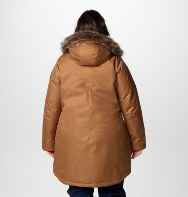 Women's Suttle Mountain Long Insulated Jacket - Plus Size, Color: Camel Brown, image 10
