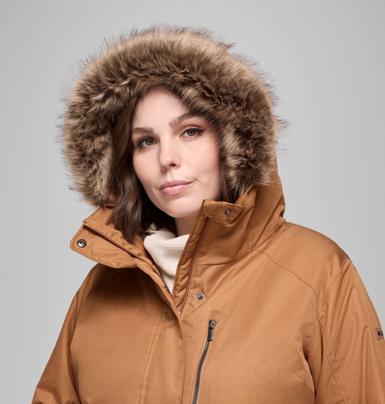 Women's Suttle Mountain Long Insulated Jacket - Plus Size, Color: Camel Brown, image 4