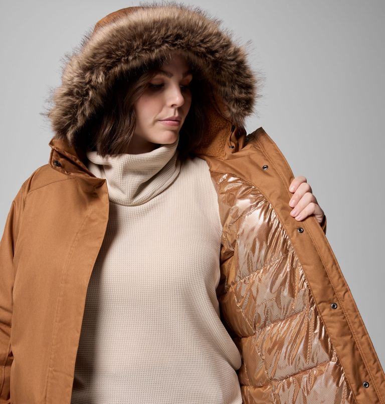 Women's Suttle Mountain Long Insulated Jacket - Plus Size, Color: Camel Brown, image 5