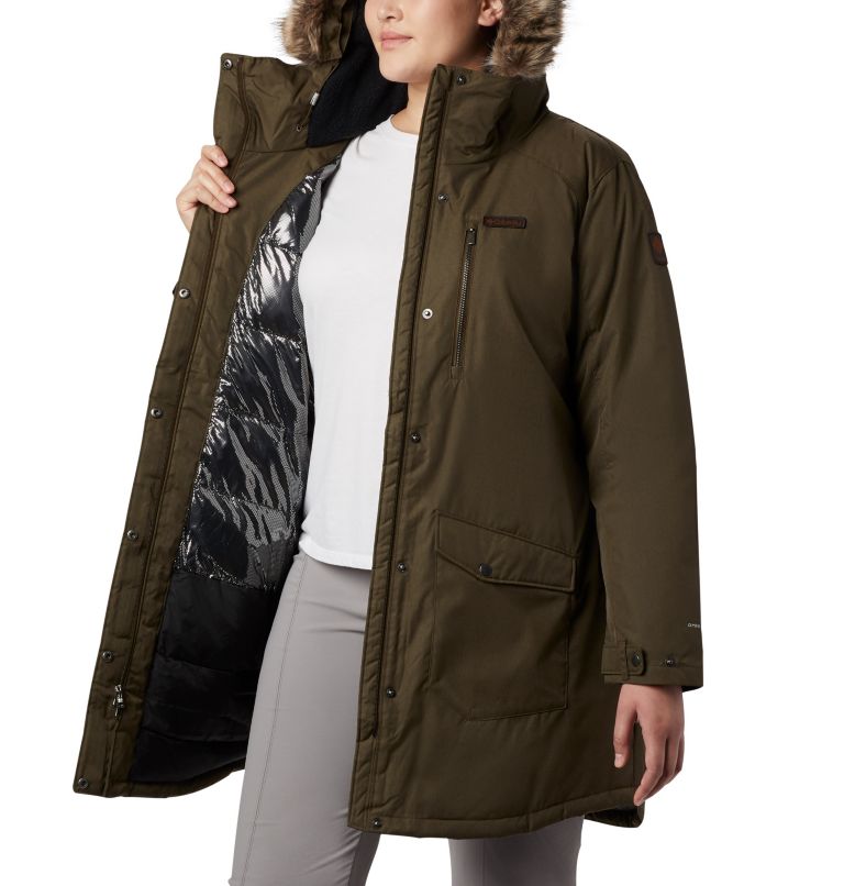 Thumbnail: Women's Suttle Mountain Long Insulated Jacket - Plus Size, Color: Olive Green, image 5