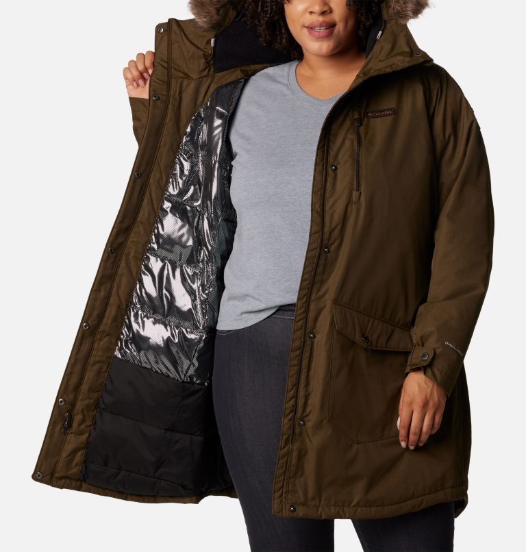 Thumbnail: Women's Suttle Mountain Long Insulated Jacket - Plus Size, Color: Olive Green, image 5