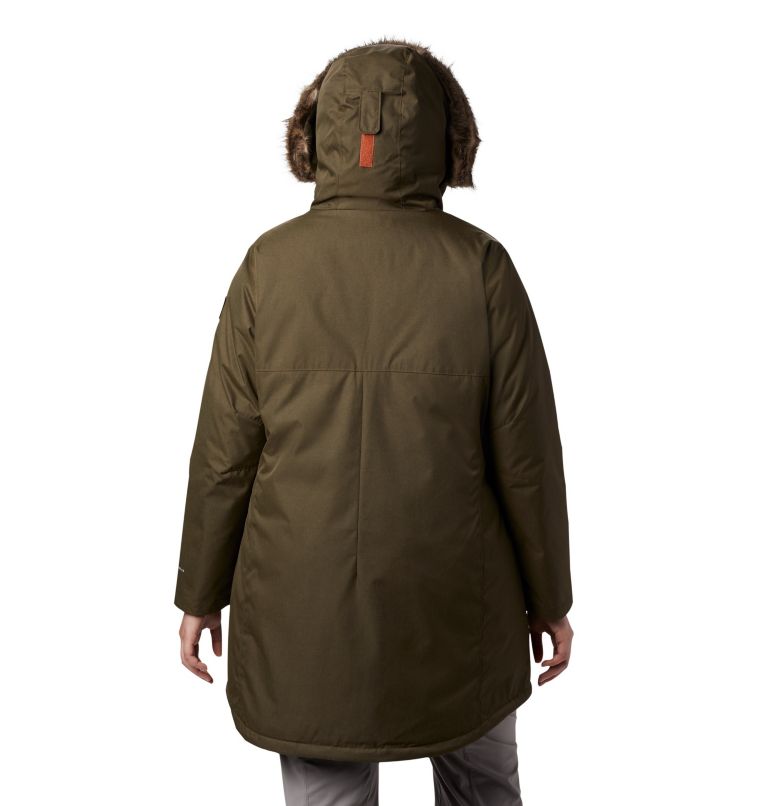 Thumbnail: Women's Suttle Mountain Long Insulated Jacket - Plus Size, Color: Olive Green, image 2