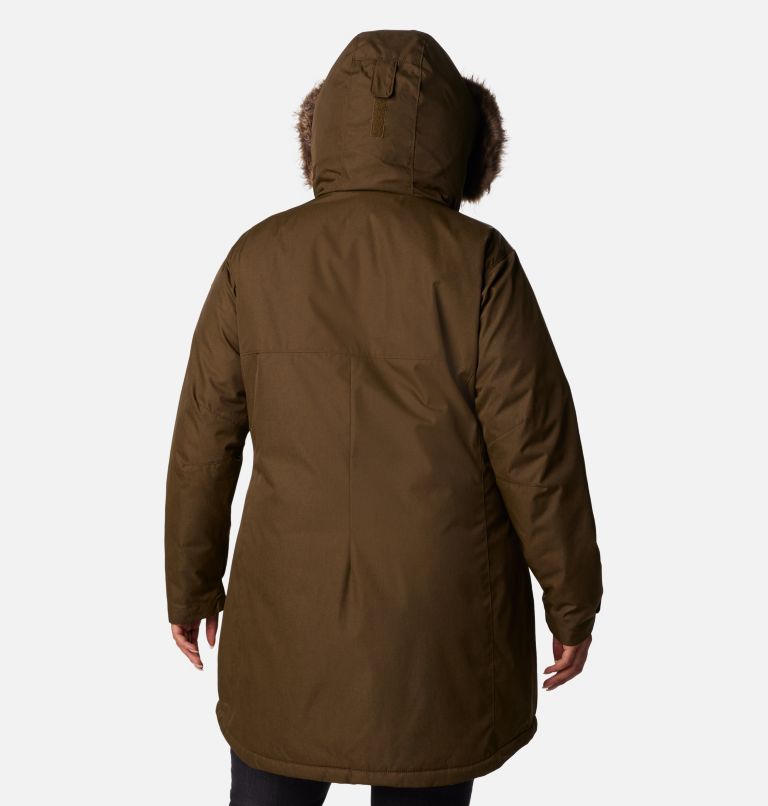 Thumbnail: Women's Suttle Mountain Long Insulated Jacket - Plus Size, Color: Olive Green, image 2