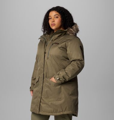 Women's Suttle Mountain Long Insulated Jacket - Plus Size, Color: Stone Green, image 16
