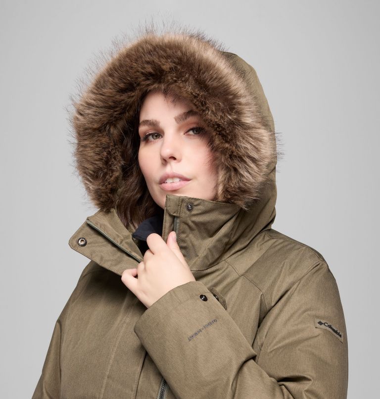 Women's Suttle Mountain Long Insulated Jacket - Plus Size, Color: Stone Green, image 4