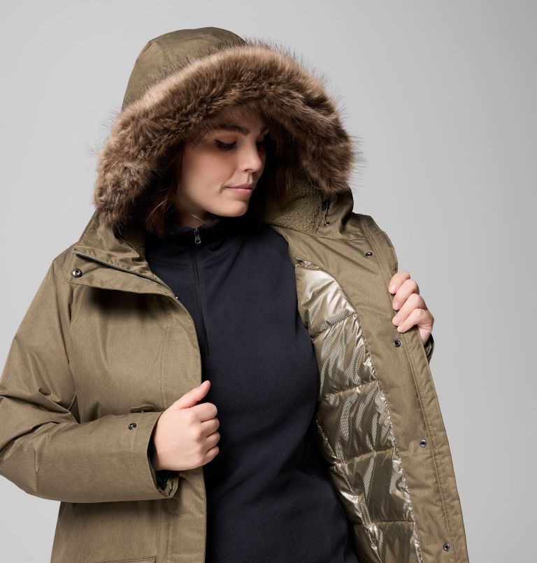 Women's Suttle Mountain Long Insulated Jacket - Plus Size, Color: Stone Green, image 5