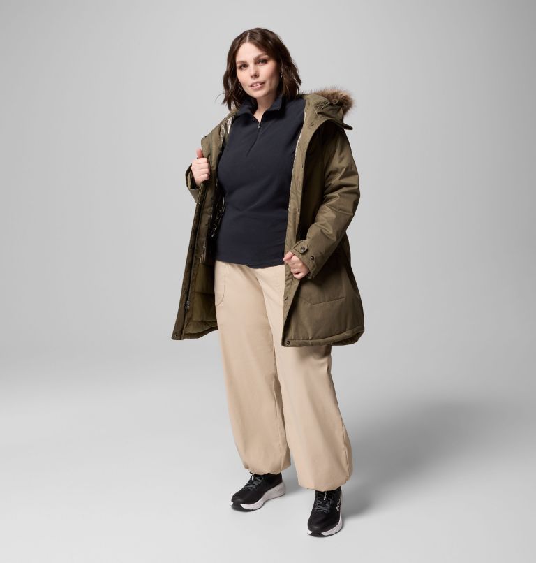 Women's Suttle Mountain Long Insulated Jacket - Plus Size, Color: Stone Green, image 6