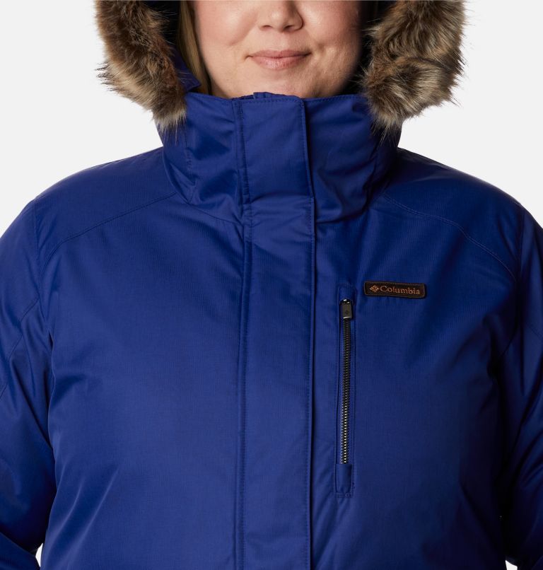 Thumbnail: Women's Suttle Mountain Long Insulated Jacket - Plus Size, Color: Dark Sapphire, image 4