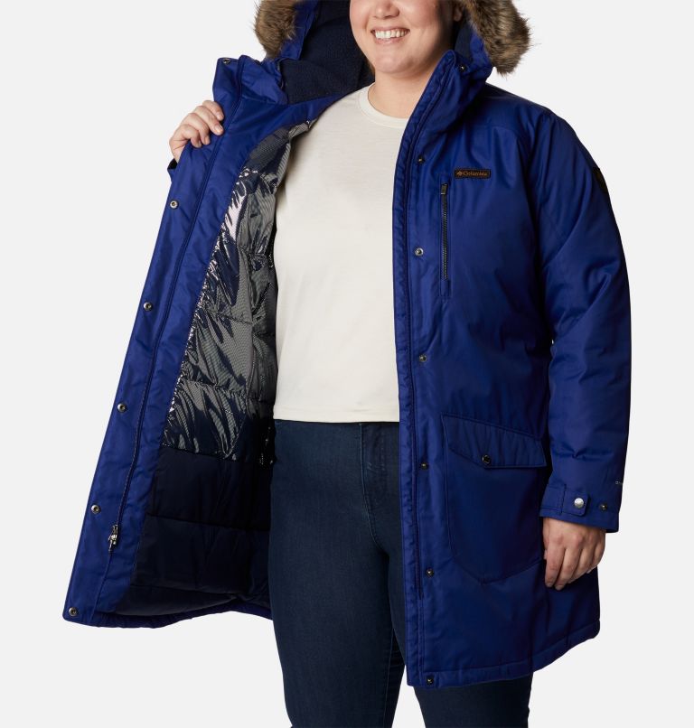 Thumbnail: Women's Suttle Mountain Long Insulated Jacket - Plus Size, Color: Dark Sapphire, image 5