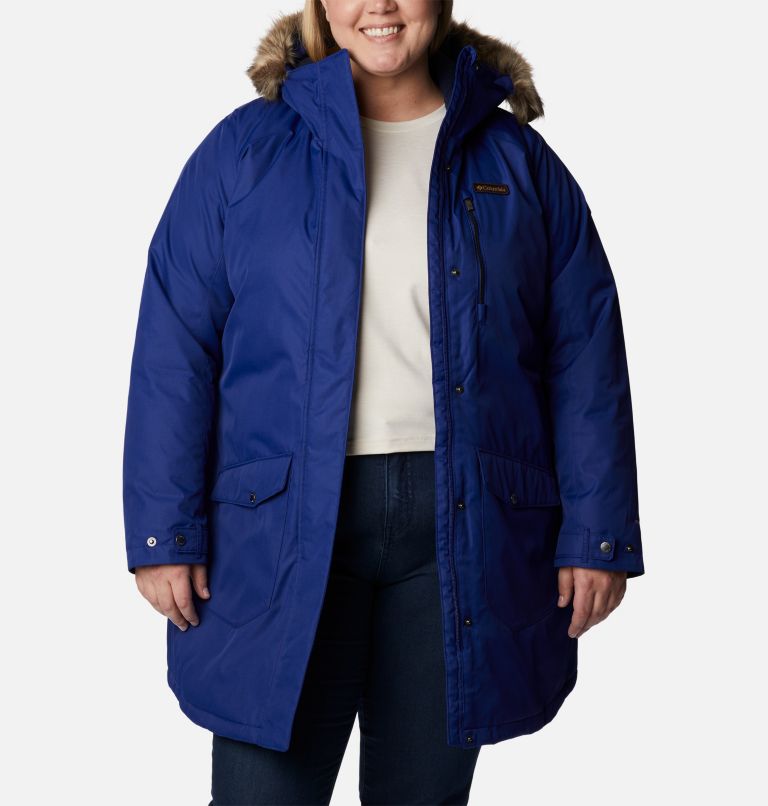 Thumbnail: Women's Suttle Mountain Long Insulated Jacket - Plus Size, Color: Dark Sapphire, image 8