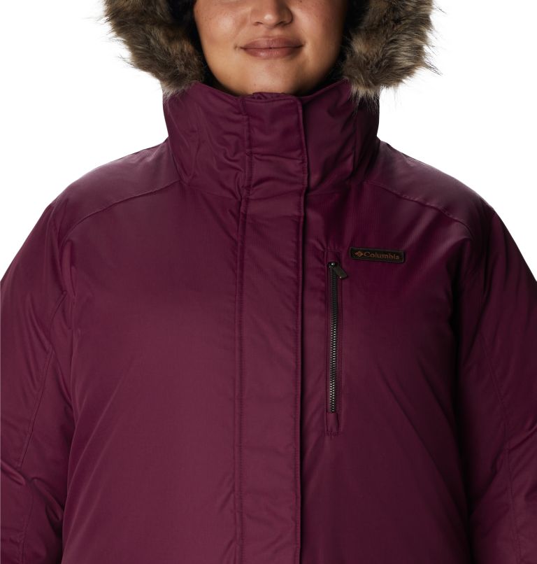 Thumbnail: Women's Suttle Mountain Long Insulated Jacket - Plus Size, Color: Marionberry, image 4