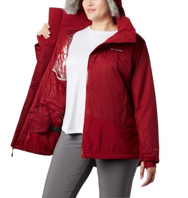 plus size columbia three lakes hooded long fleece jacket