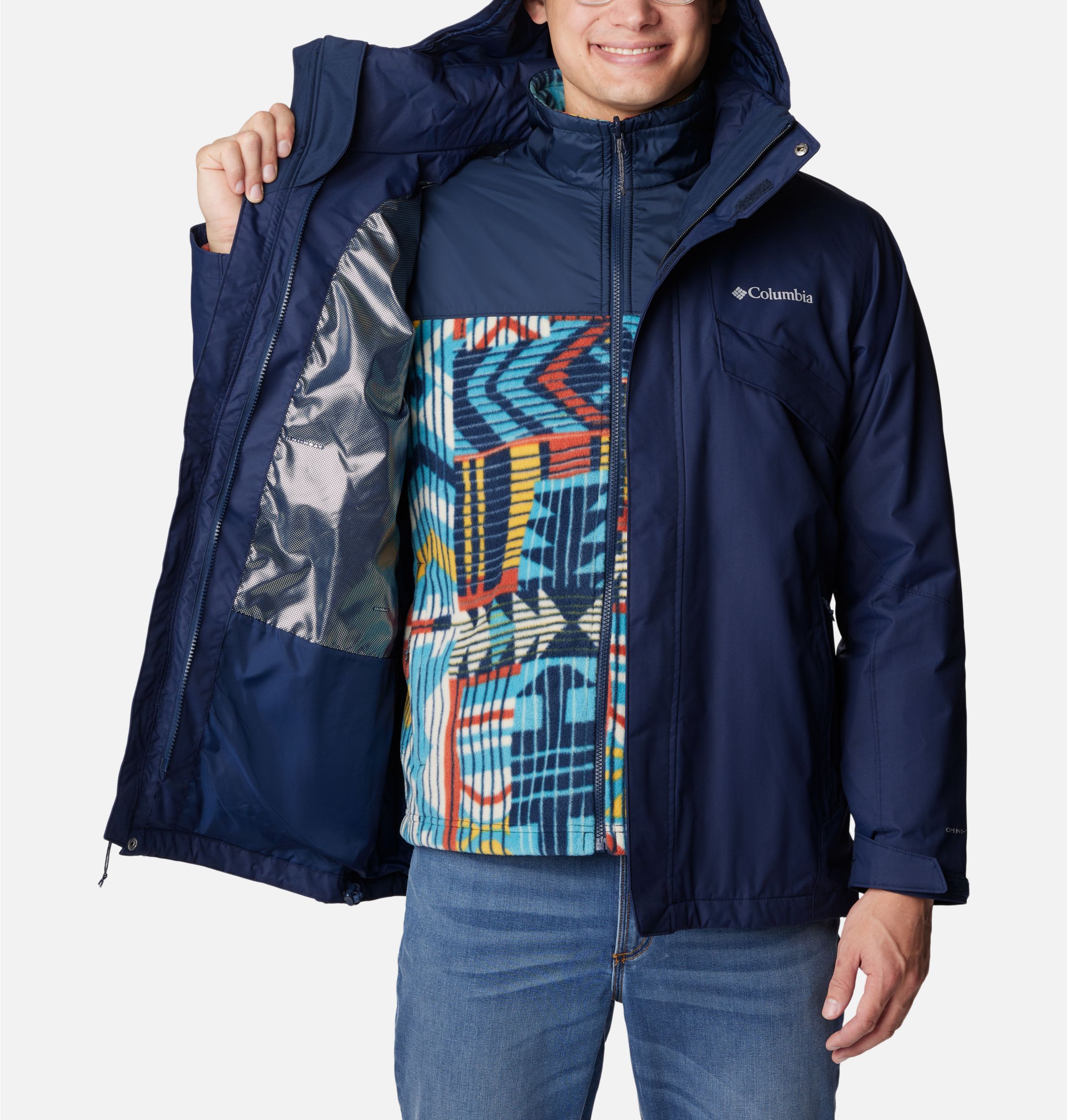 Columbia Men's Bugaboo II Fleece Interchange Jacket Size Large/Tall (LT)  Blue