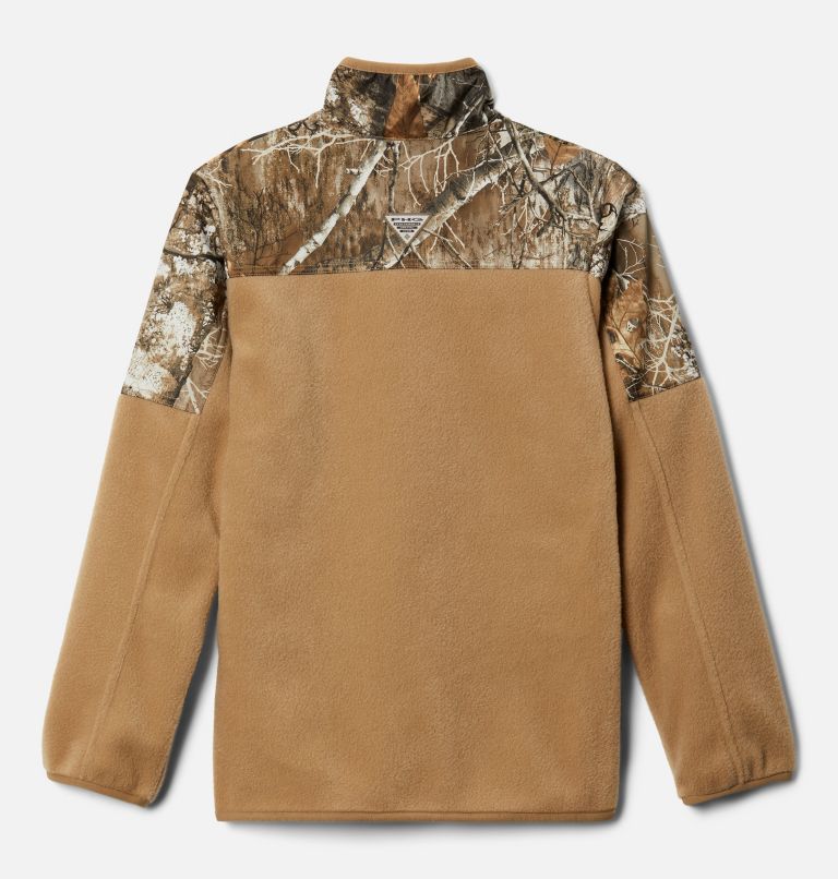 Thumbnail: Boys’ PHG Overlay 1/4 Zip Fleece Pullover, Color: Sahara, Realtree Edge, image 2
