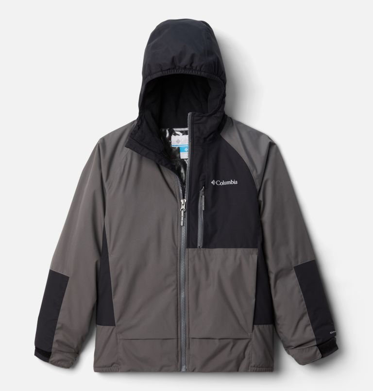 Boys’ Snow Problem Jacket, Color: City Grey, Black, image 1