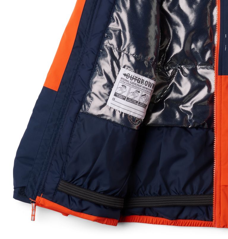 Boys’ Snow Problem Jacket, Color: Tangy Orange, Collegiate Navy, image 3