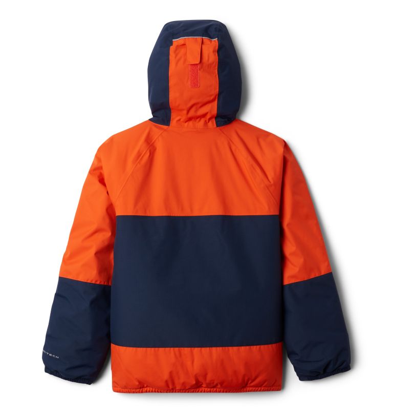 Boys’ Snow Problem Jacket, Color: Tangy Orange, Collegiate Navy, image 2