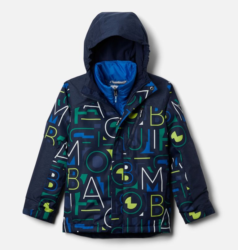 Manteau Whirlibird II Interchange pour garçon, Color: Coll Navy Typo Multi Print, Coll Navy, image 1