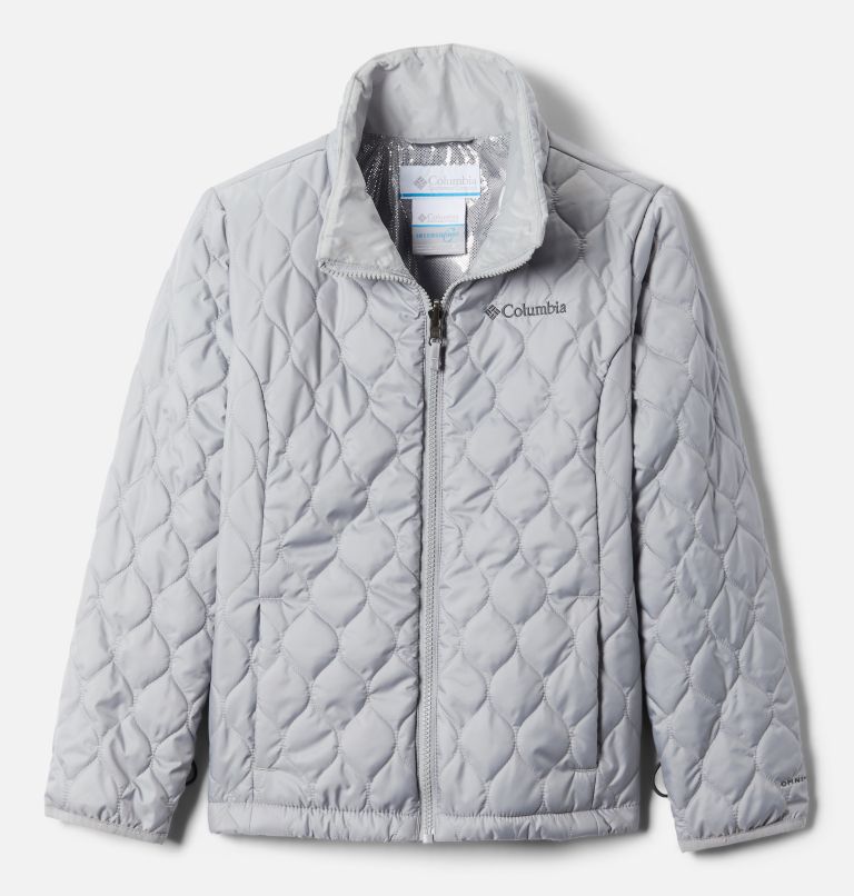 Girls’ Whirlibird II Interchange Jacket, Color: White Crackle Print, Columbia Grey, image 3
