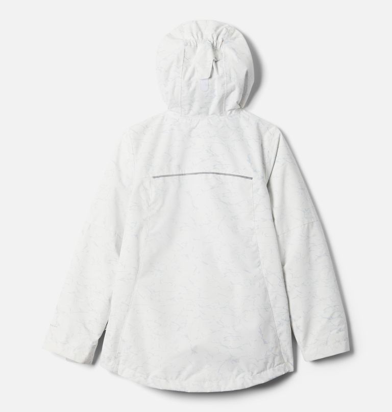 Girls’ Whirlibird II Interchange Jacket, Color: White Crackle Print, Columbia Grey, image 2