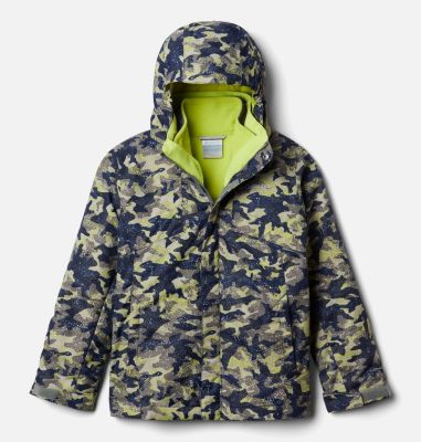 Veste Interchange En Polaire Bugaboo&trade; II Enfant Bugaboo&trade; II Fleece Interchange Jacket | 432 | XS, Bright Chartreuse Camo Print, front