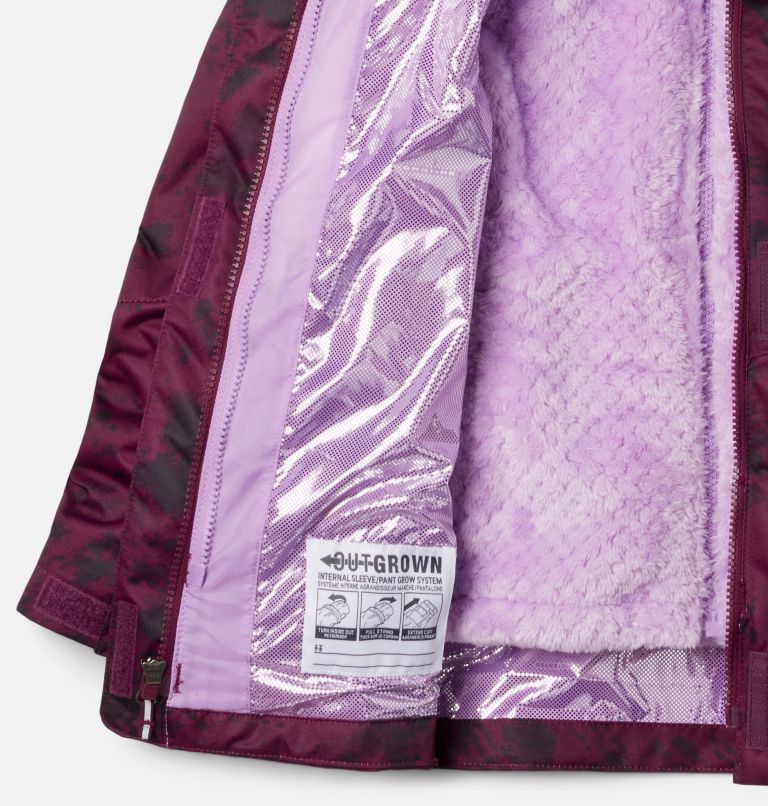 Girls’ Bugaboo II Fleece Interchange Jacket, Color: Marionberry Flurries, image 3