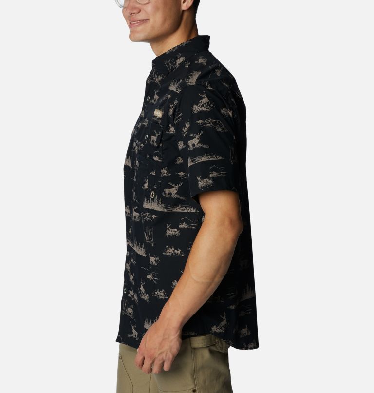Men's PHG Super Sharptail Short Sleeve Shirt - Tall, Color: Black High Country Print, image 3