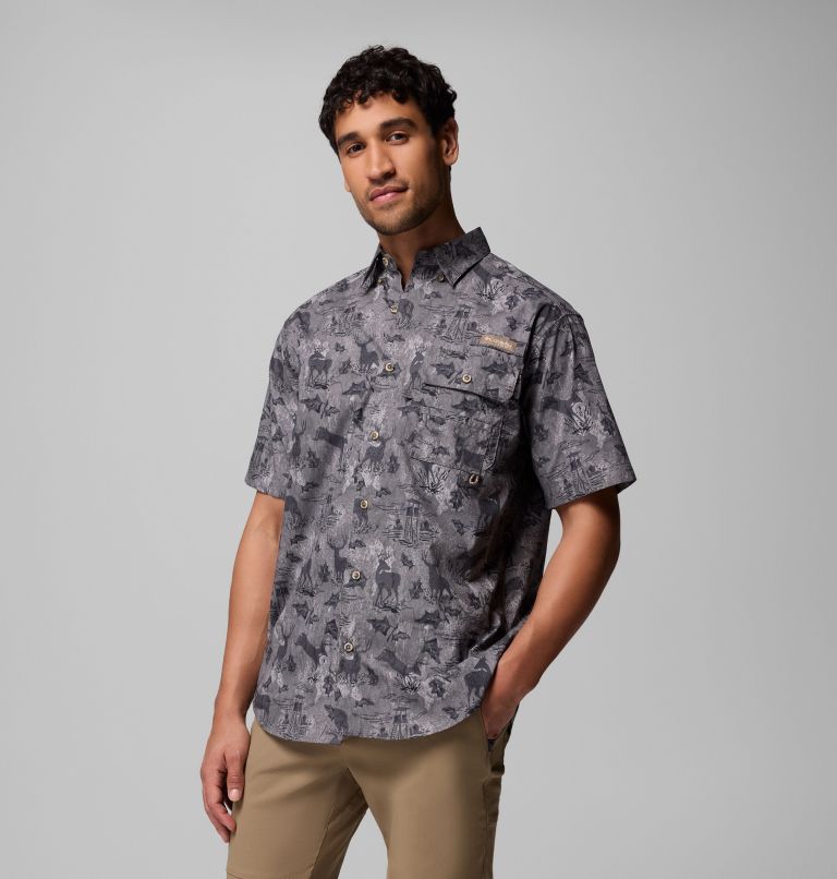 Men's PHG Super Sharptail Short Sleeve Shirt, Color: City Grey Hunt Stand, image 4