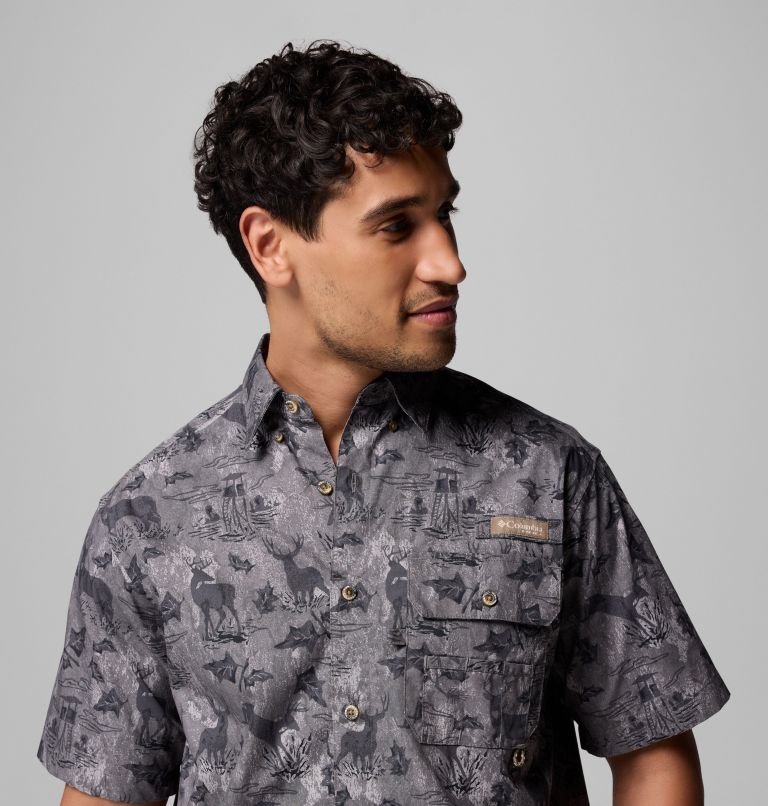 Men's PHG Super Sharptail Short Sleeve Shirt, Color: City Grey Hunt Stand, image 5