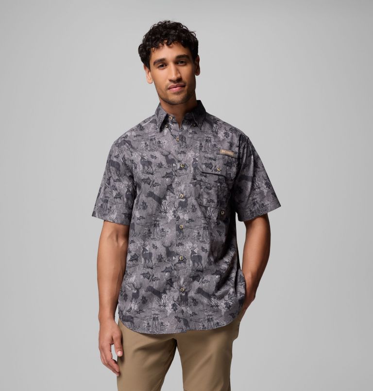 Men's PHG Super Sharptail Short Sleeve Shirt, Color: City Grey Hunt Stand, image 1