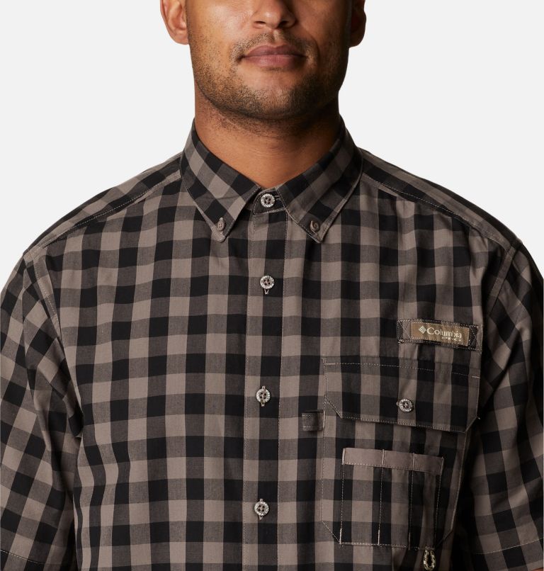 Thumbnail: Men's PHG Super Sharptail Short Sleeve Shirt, Color: Iron Multi Gingham, image 4