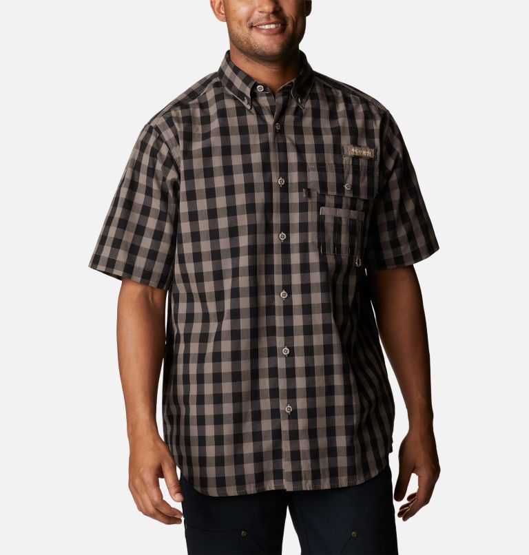 Thumbnail: Men's PHG Super Sharptail Short Sleeve Shirt, Color: Iron Multi Gingham, image 1
