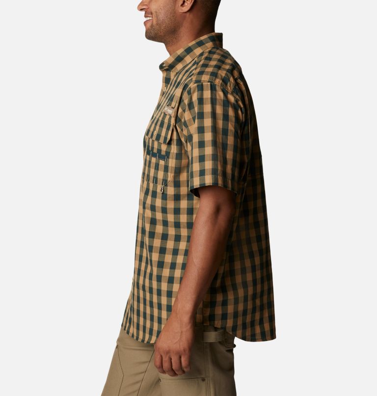 Thumbnail: Men's PHG Super Sharptail Short Sleeve Shirt, Color: Dark Forest Multi Gingham, image 3