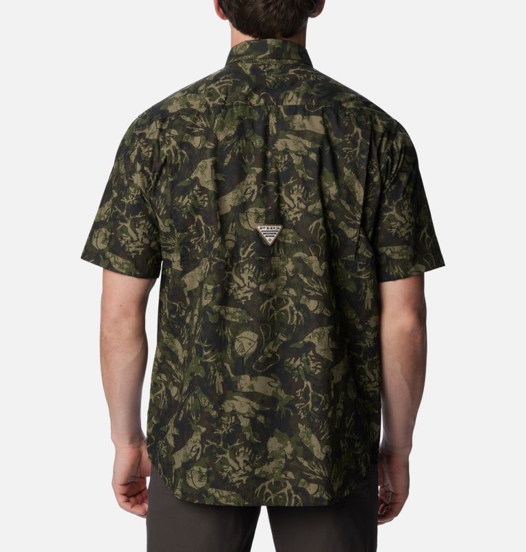 Thumbnail: Men's PHG Super Sharptail Short Sleeve Shirt, Color: Surplus Green Woodsman Print, image 2