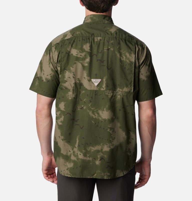 Men's PHG Super Sharptail Short Sleeve Shirt, Color: Surplus Green Migration Print, image 2