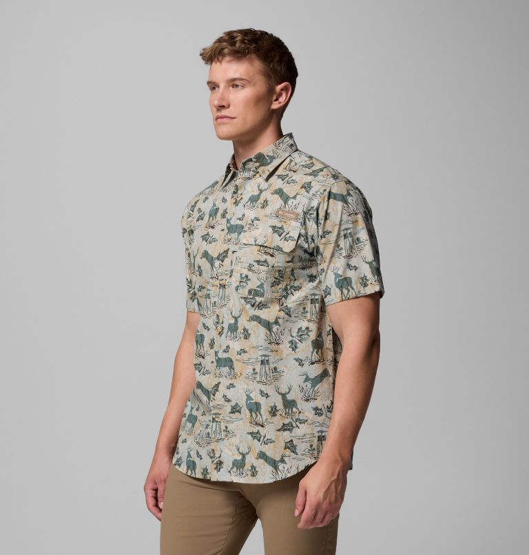 Men's PHG Super Sharptail Short Sleeve Shirt, Color: Niagara Hunt Stand, image 4