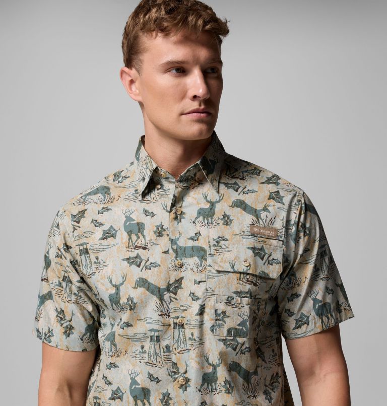 Men's PHG Super Sharptail Short Sleeve Shirt, Color: Niagara Hunt Stand, image 5