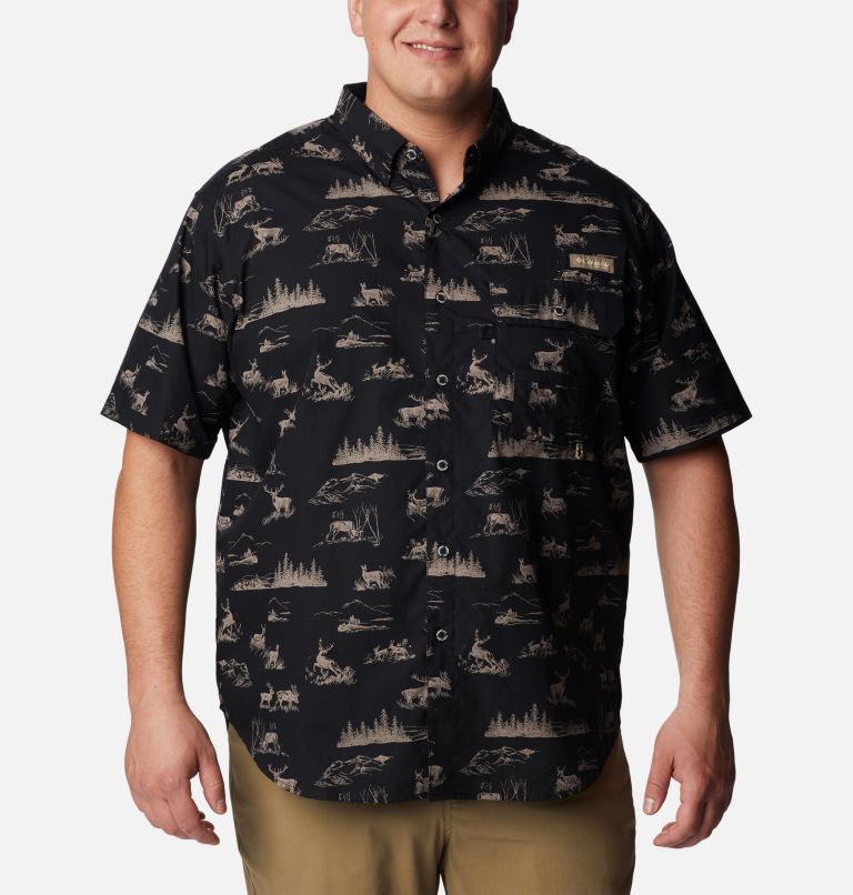 Men's PHG Super Sharptail Short Sleeve Shirt - Big, Color: Black High Country Print, image 1