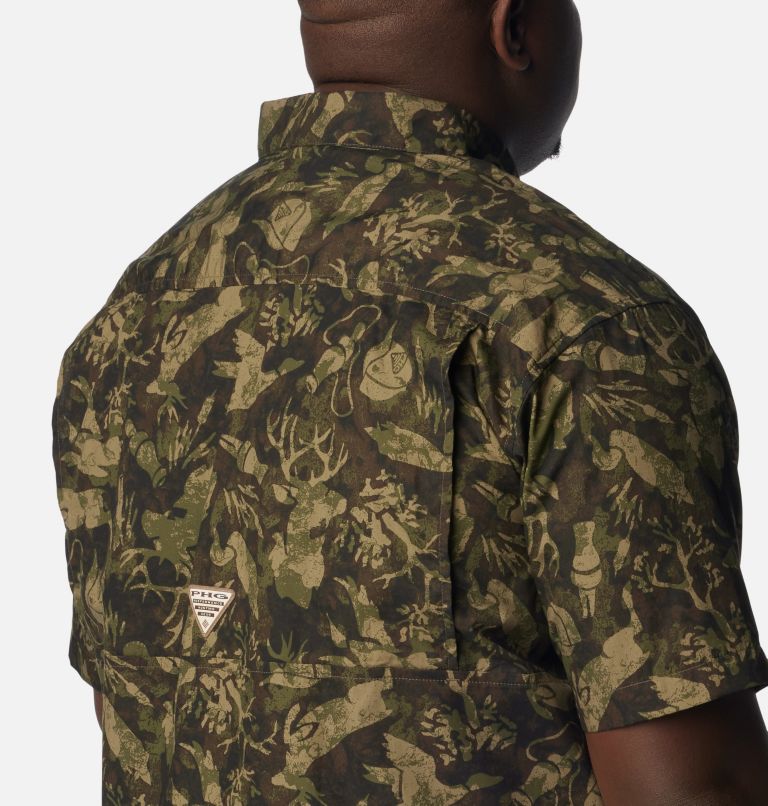 Thumbnail: Men's PHG Super Sharptail Short Sleeve Shirt - Big, Color: Surplus Green Woodsman Print, image 5