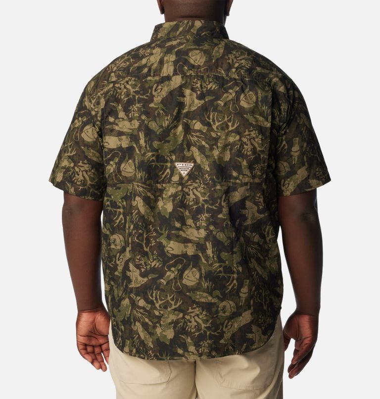 Thumbnail: Men's PHG Super Sharptail Short Sleeve Shirt - Big, Color: Surplus Green Woodsman Print, image 2