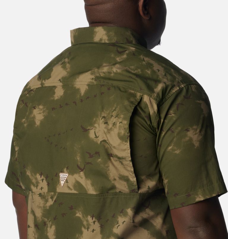 Men's PHG Super Sharptail Short Sleeve Shirt - Big, Color: Surplus Green Migration Print, image 5
