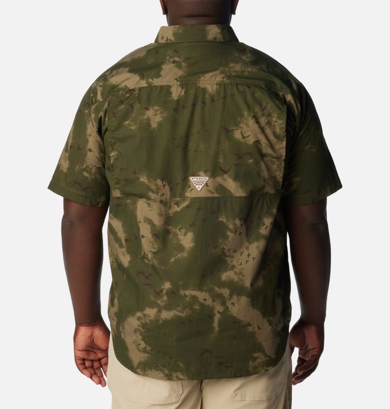 Thumbnail: Men's PHG Super Sharptail Short Sleeve Shirt - Big, Color: Surplus Green Migration Print, image 2